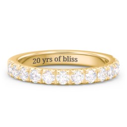 Micro Pavé Half Eternity Wedding Band - 3/4 ct. tw. in 10K Solid Yellow Gold with Lab Diamonds