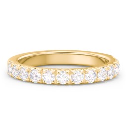Micro Pavé Half Eternity Wedding Band - 3/4 ct. tw. in 10K Solid Yellow Gold with Lab Diamonds