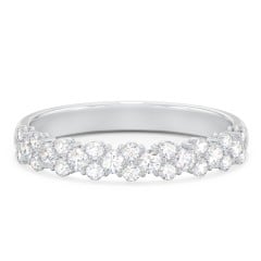 Modern Multi-Stone Half Eternity Wedding Band