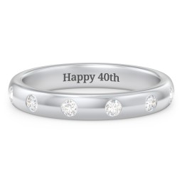 Flush Set Diamond Half-Eternity Wedding Band
