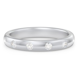 Flush Set Diamond Half-Eternity Wedding Band