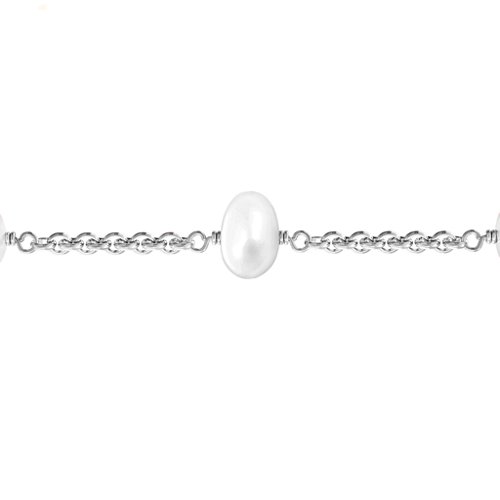 Linked Freshwater Pearl Bracelet – 18K Gold Plated Silver