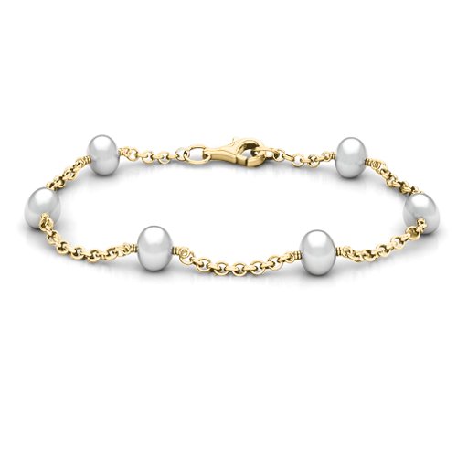 Linked Freshwater Pearl Bracelet – 18K Gold Plated Silver