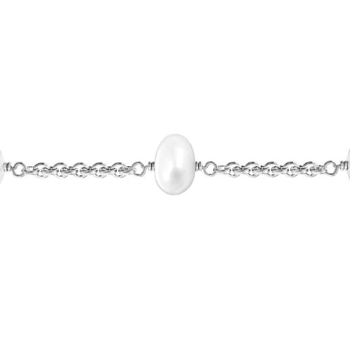 Linked Freshwater Pearl Bracelet – Sterling Silver