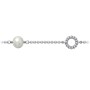 Sterling Silver and Pearl Bracelet with Twisted Ring Charms