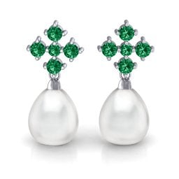 Freshwater Pearl Drop Earrings with Accents