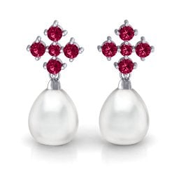 Freshwater Pearl Drop Earrings with Accents
