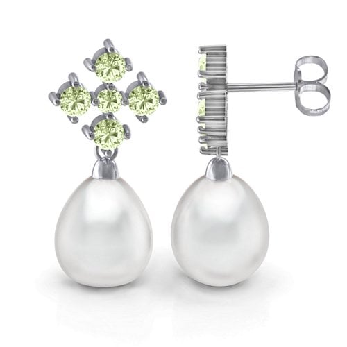 Freshwater Pearl Drop Earrings with Accents