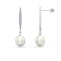 Pavé Bar Drop Pearl Earrings