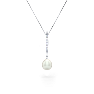 Pavé Bar Drop Pearl Pendant