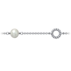 Sterling Silver Freshwater Pearl Station Necklace