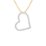 Pavé Heart Pendant with Diamond Accents – 10K Yellow Gold