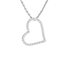 Pavé Heart Pendant with Diamond Accents