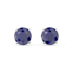 1 Carat Solitaire Stud Earrings in 925 Sterling Silver with Blue Sapphire