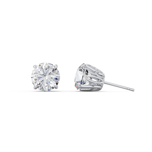 1 Carat Solitaire Stud Earrings – Sterling Silver with Cubic Zirconia