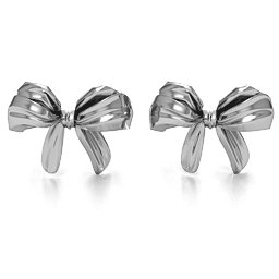 Bow Earrings in 925 Sterling Silver with Smokey Quartz, Citrine, Emerald, and Red Premium Zirconia
