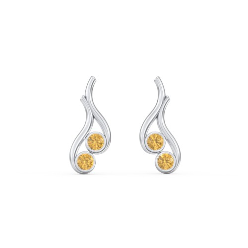 Multi Stone Raindrop Earrings – Sterling Silver with Citrine