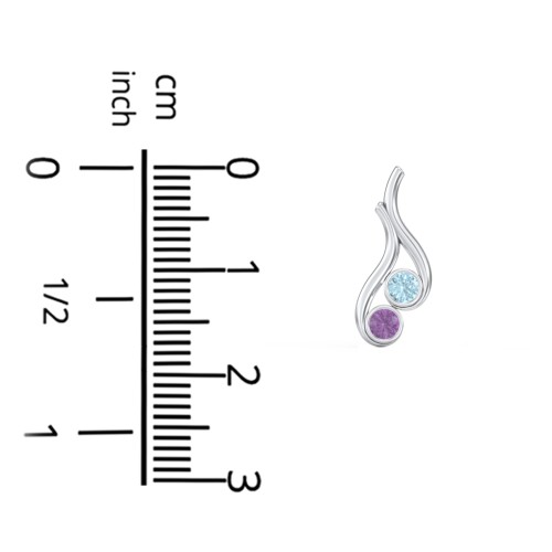 Multi Stone Raindrop Earrings – 10K Yellow Gold with Pink Tourmaline and Blue Sapphire