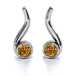 Swirl Drop Earrings in 925 Sterling Silver with Citrine