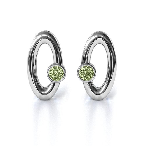 Orbital Stud Earrings – Sterling Silver with Peridot