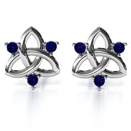Triple Stone Celtic Knot Earrings