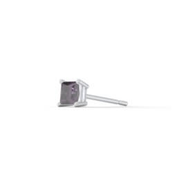 Princess Cut Birthstone Single Stud in 925 Sterling Silver with Alexandrite