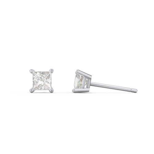 Princess Cut Stud Earrings