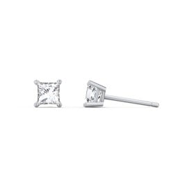 Princess Cut Birthstone Stud Earrings