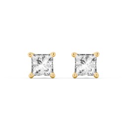 Princess Cut Birthstone Stud Earrings