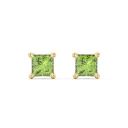 Princess Cut Birthstone Stud Earrings