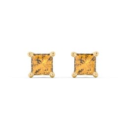Princess Cut Birthstone Stud Earrings
