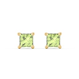 Princess Cut Birthstone Stud Earrings