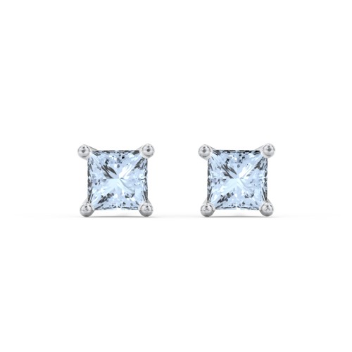 Princess Cut Stud Earrings
