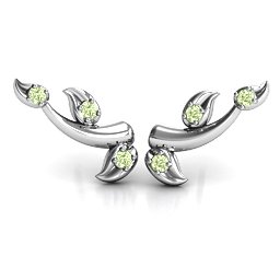 Beyond Be-Leaf Earrings in 925 Sterling Silver with Peridot