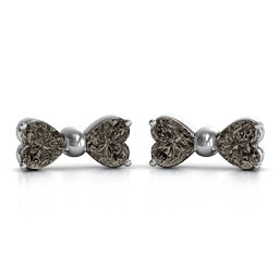 Adorable Bow Earrings in 925 Sterling Silver with Smokey Quartz