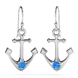 Gemstone Anchor Earrings