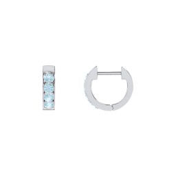 Personalised Gemstone Huggie Earrings in 925 Sterling Silver with Blue Topaz