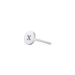 Engravable Round Disc Single Stud in 925 Sterling Silver