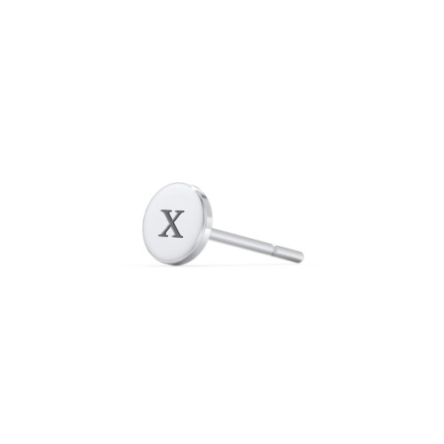 Engravable Round Disc Single Stud – Sterling Silver