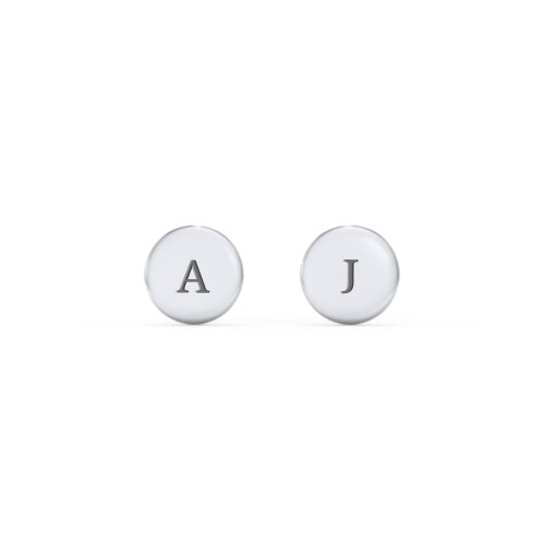 Engravable Round Disc Stud Earrings – Sterling Silver