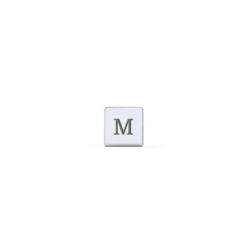 Engravable Square Disc Single Stud – Sterling Silver