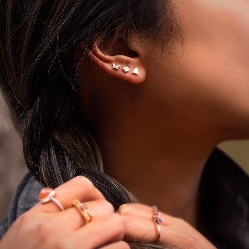 Diamond Shape Stud Earrings