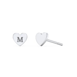 Heart Shape Stud Earrings in 925 Sterling Silver
