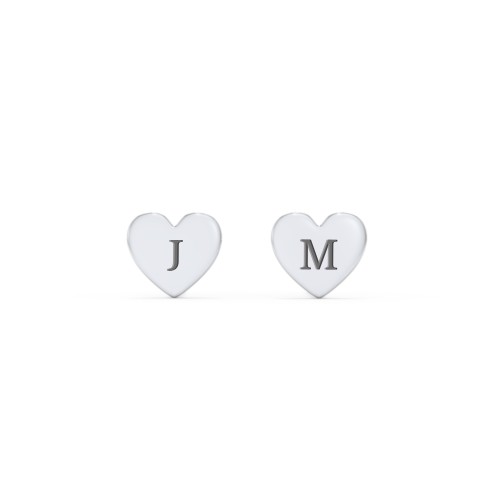Heart Shape Stud Earrings – Sterling Silver