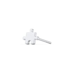 Jigsaw Puzzle Shape Single Stud – Sterling Silver