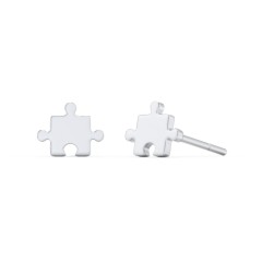 Jigsaw Puzzle Shape Stud Earrings – 10K Yellow Gold