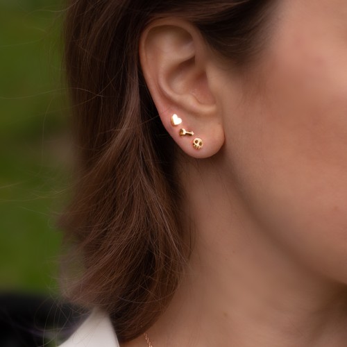 Cloud Shape Stud Earrings – 10K Yellow Gold