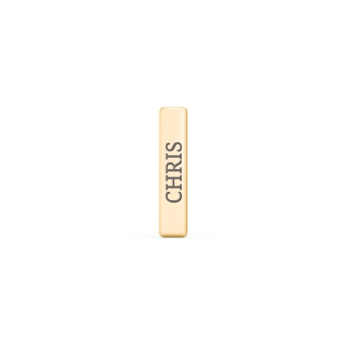 Engravable Petite Bar Single Stud – 10K Yellow Gold