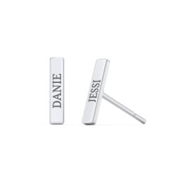 Engravable Petite Bar Stud Earrings