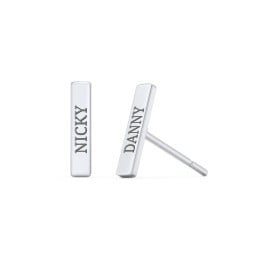 Engravable Petite Bar Stud Earrings